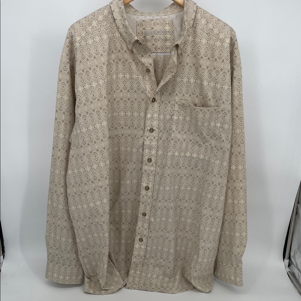 Ariat Tek Men's Beige Geometric Long-Sleeve Button-Down Shirt XXL NWOT